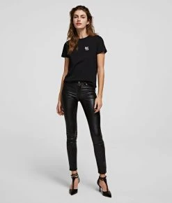 KARL LAGERFELD METALLIC SKINNY JEANS