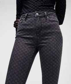 KARL LAGERFELD KL SKINNY-JEANS MIT MONOGRAMM