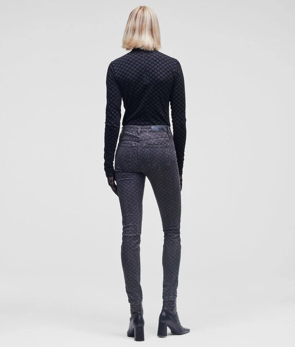 KARL LAGERFELD KL SKINNY-JEANS MIT MONOGRAMM – Bild 3