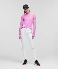 KARL LAGERFELD WEISSE SKINNY-JEANS MIT KARL-LOGO
