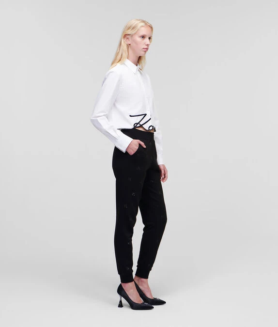 KARL LAGERFELD KL MONOGRAM SWEATHOSE MIT STRASSBESATZ – Bild 3