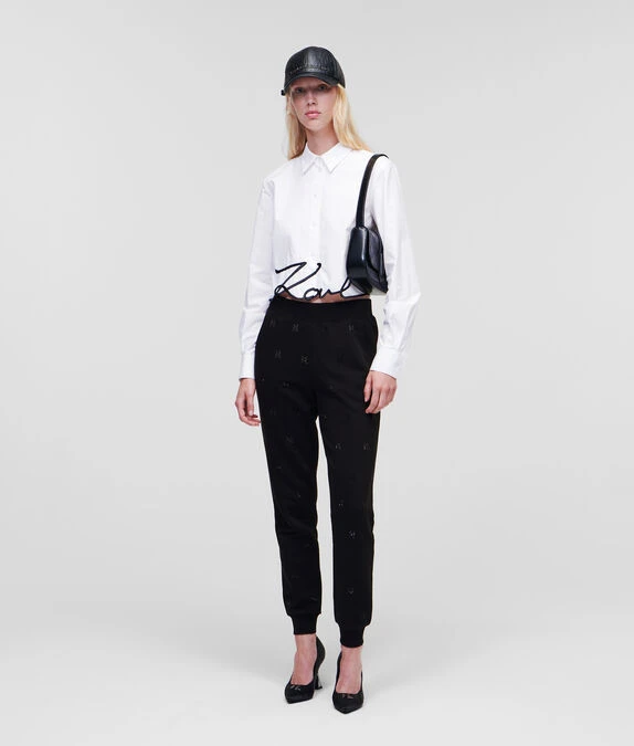 KARL LAGERFELD KL MONOGRAM SWEATHOSE MIT STRASSBESATZ – Bild 5