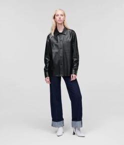 KARL LAGERFELD HOCHWERTIGES LEDERHEMD
