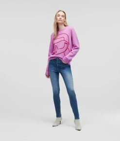 KARL LAGERFELD SKINNY-JEANS MIT HOHEM BUND