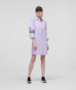 KARL LAGERFELD POPELINE-KLEID MIT PUFFÄRMELN, HANDVERLESEN VON HUN KIM