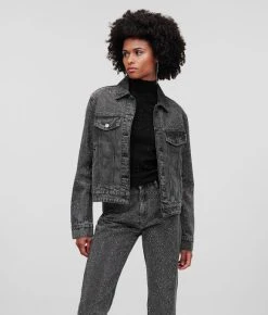 KARL LAGERFELD DENIMJACKE MIT STRASSBESATZ