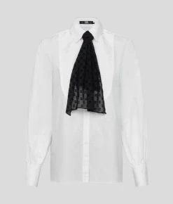 KARL LAGERFELD LATZHEMD MIT KL MONOGRAM-KRAWATTE