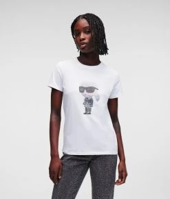 KARL LAGERFELD IKONIK KARL T-SHIRT MIT STRASS