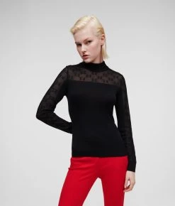 KARL LAGERFELD LEICHTER KL MONOGRAM-ROLLKRAGENPULLOVER