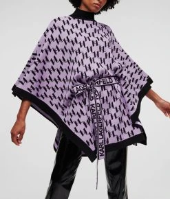 KARL LAGERFELD KL MONOGRAM STRICK-PONCHO