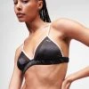 KARL LAGERFELD SATIN-TRIANGEL-BH MIT KARL-SIGNATUR