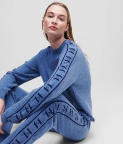 KARL LAGERFELD KL MONOGRAM JACQUARD-PULLOVER AUS KASCHMIR