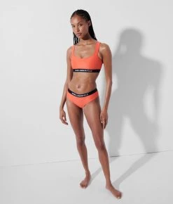 KARL LAGERFELD BIKINIOBERTEIL MIT ÜBERKREUZTEN TRÄGERN UND KARL-LOGO