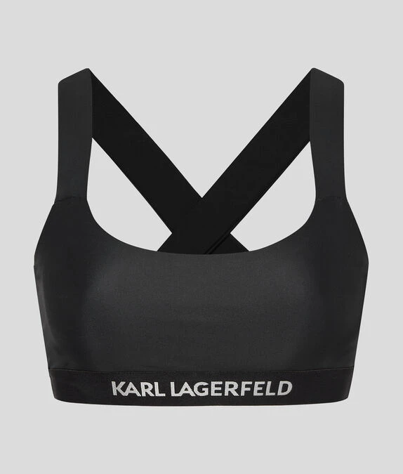 KARL LAGERFELD BIKINIOBERTEIL MIT ÜBERKREUZTEN TRÄGERN UND KARL-LOGO – Bild 3