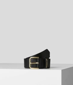 KARL LAGERFELD K/ESSENTIAL MITTELBREITER GÜRTEL AUS GENARBTEM LEDER