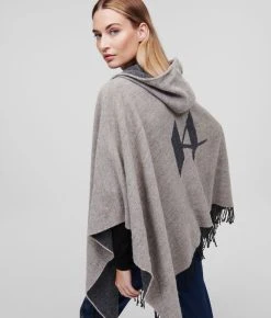 KARL LAGERFELD KL MONOGRAM ZWEIFARBIGER PONCHO