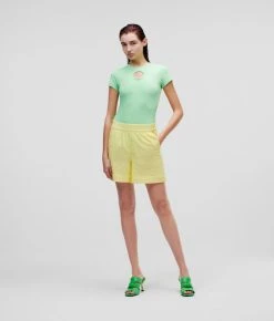 KARL LAGERFELD SHORTS MIT LOCHSTICKEREI