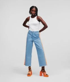 KARL LAGERFELD DENIMJEANS MIT BOUCLÉ