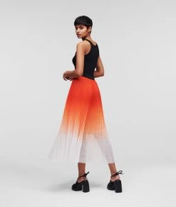 KARL LAGERFELD PLISSIERTER MAXIROCK IN OMBRÉ-OPTIK