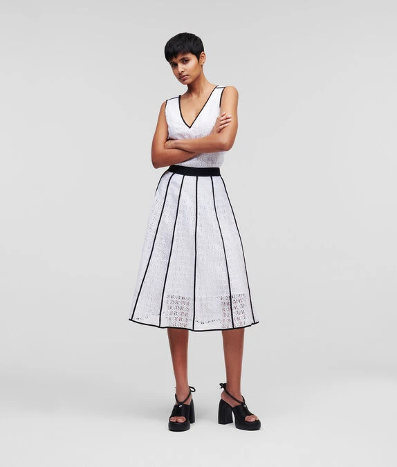 KARL LAGERFELD KL MONOGRAM SPITZENROCK