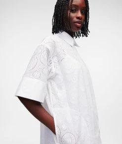 KARL LAGERFELD HEMDKLEID MIT LOCHSTICKEREI