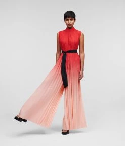 KARL LAGERFELD PLISSIERTER JUMPSUIT IN OMBRÉ-OPTIK