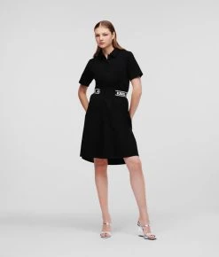 KARL LAGERFELD POLOKLEID MIT KARL-LOGO BAND