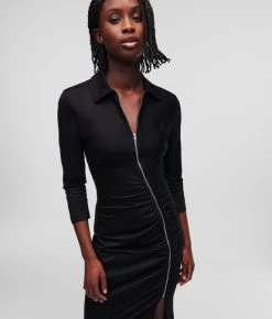 KARL LAGERFELD MAXI-HEMDKLEID AUS JERSEY