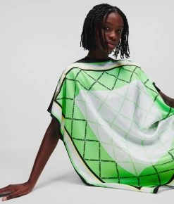 KARL LAGERFELD TUNIKA-TOP MIT SEIDENSCHAL