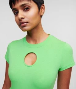 KARL LAGERFELD BODYSUIT MIT ZIER-AUSSCHNITTEN