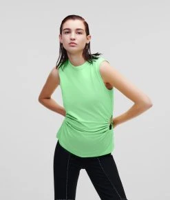 KARL LAGERFELD TANKTOP MIT GERAFFTEM ZIERAUSSCHNITT