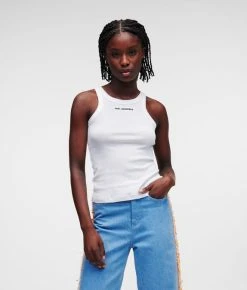 KARL LAGERFELD GERIPPTES TANKTOP MIT KARL-LOGO