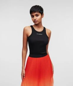 KARL LAGERFELD GERIPPTES TANKTOP MIT KARL-LOGO