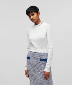 KARL LAGERFELD STRUKTURIERTER PULLOVER MIT STEHKRAGEN