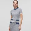 KARL LAGERFELD KURZÄRMLIGES STRICK-TOP MIT DENIM
