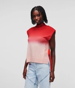 KARL LAGERFELD STRICK-TOP MIT STRUKTURIERTEN SCHULTERN