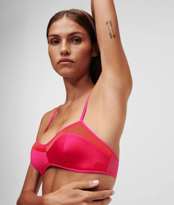 KARL LAGERFELD GEPOLSTERTER KARL SIGNATURE BH AUS SATIN