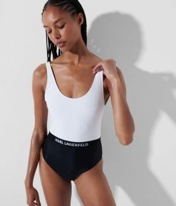 KARL LAGERFELD BADEANZUG IN COLOR-BLOCK-OPTIK