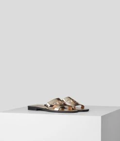 KARL LAGERFELD Skoot Karl Cut-Out Metallic-Sandale